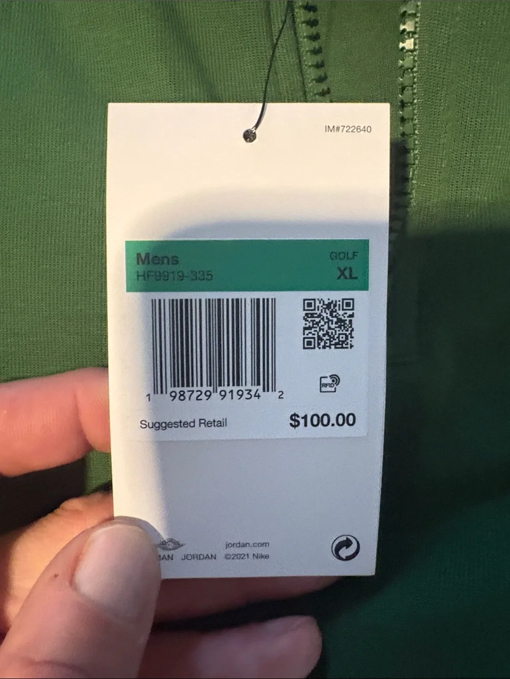 Nike Jordan’s Men’s Size XL 1/4 Zip pullover in Green/White NWT!